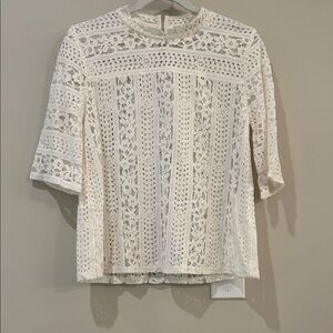 Loft Elegant White Lace Top